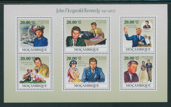 Mozambique Scott #1882 MNH SHEET of 6 John F. Kennedy JFK 2009 CV$13+