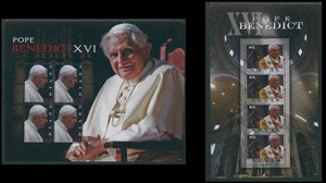 Nevis Scott #1648-1649 MNH SHEETS of 4 Pope Benedict XVI CV$18+