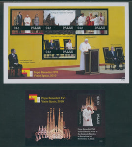 Palau Scott #1037-1038 MNH SHEETS Visit of Pope Benedict XVI to Spain CV$12+