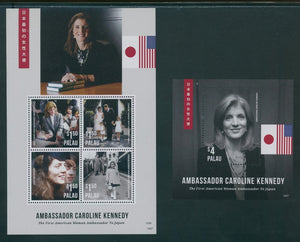 Palau Scott #1199-1200 MNH S/S Carolyn Kennedy, Ambassador to Japan CV$20+