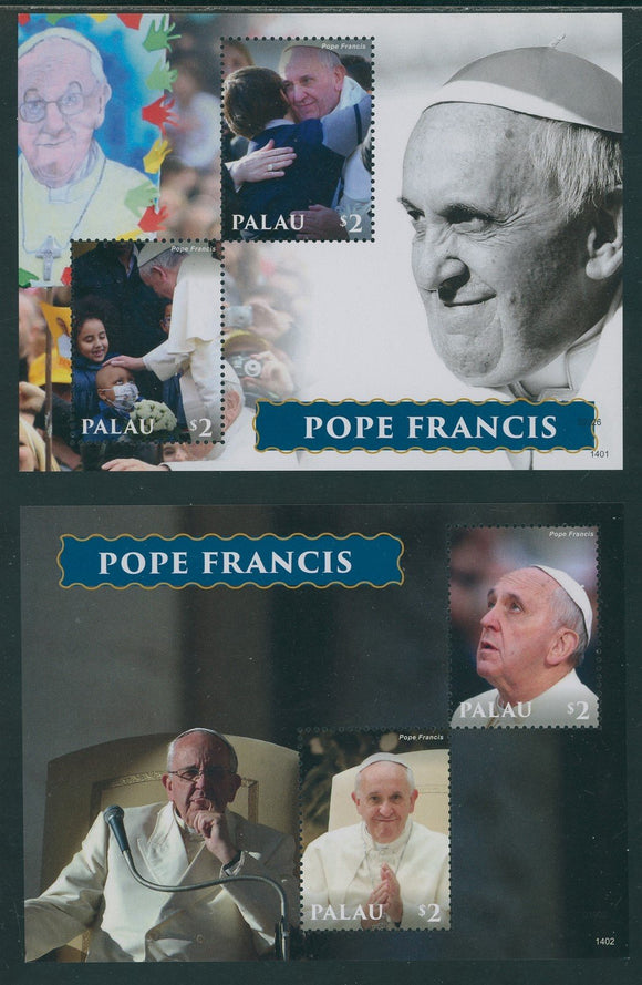 Palau Scott #1205-1206 MNH S/S Travels of Pope Francis CV$16+