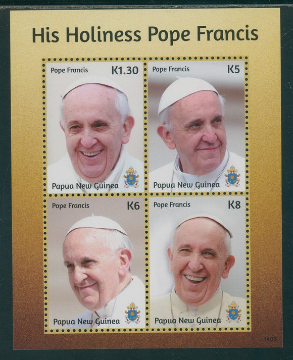 Papua New Guinea Scott #1756 MNH SHEET of 4 His Holiness Pope Francis CV$16+