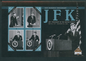St. Kitts Scott #867 MNH S/S John Kennedy JFK 50th Memorial CV$9+