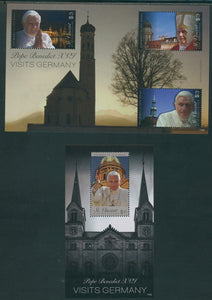 St. Vincent Scott #3802-3803 MNH SHEETS Pope Benedict XVI in Germany CV$11+