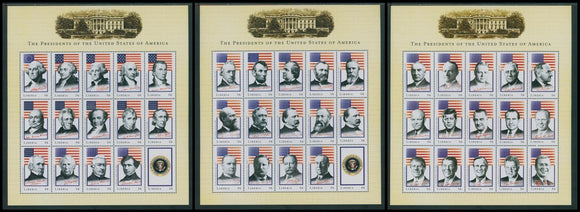 Liberia Scott #2567-2569 MNH SHEETS of 15 American Presidents JFK CV$26+