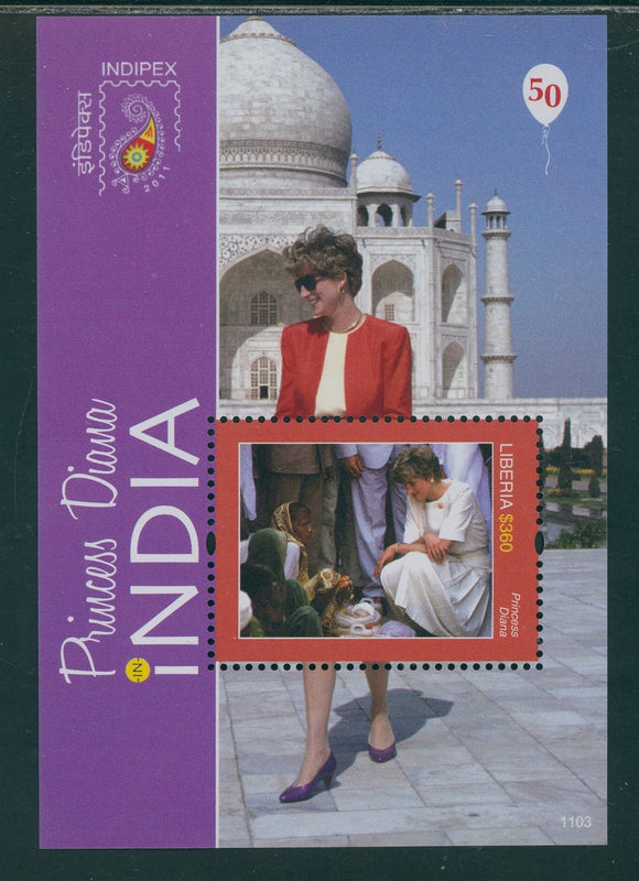 Liberia Scott #2703 MNH S/S Princess Diana in India INDIPEX CV$10+