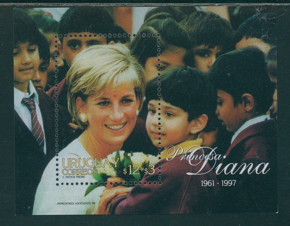 Uruguay Scott #B12 MNH S/S Princess Diana 1961-1997 CV$15+