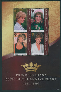 Princess Diana MNH SHEET of 4 Canouan 2011 50th Birth ANN $$