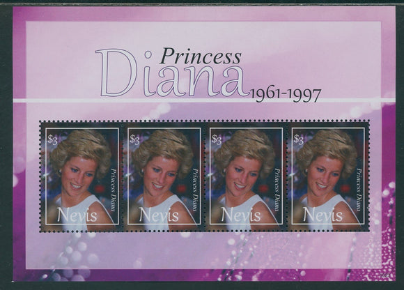 Nevis Scott #1620 MNH SHEET of 4 2010 Princess Diana 1961-1997 CV$9+