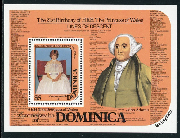 Dominica Scott #776 MNH S/S Princess Diana's 21st Birthday CV$3+