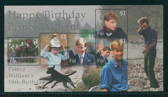 Fiji Scott #893 MNH SHEET Prince William 18th Birthday CV$7+