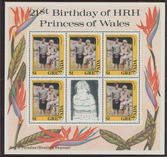 Grenada Scott #1102A MNH SHEET Princess Diana's 21st Birthday CV$4+