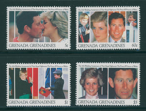Grenada Grenadines Scott #1331//1338 MNH Charles/Diana 10th Wedding ANN CV$7+