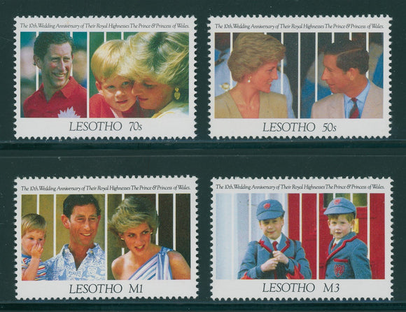 Lesotho Scott #871-874 MNH Charles and Diana 10th Wedding ANN CV$7+