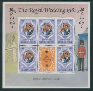 Sierra Leone Scott #516 MNH SHEET Prince Charles and Lady Diana Wedding CV$5+