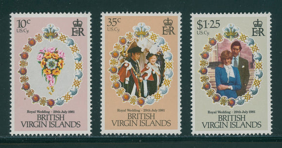 Virgin Islands Scott #406-408 MNH Prince Charles and Lady Diana Wedding $$