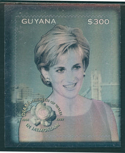 Guyana Scott #3336A NGAI S/S Princess Diana 1961-1997 HOLOGRAM CV$65+