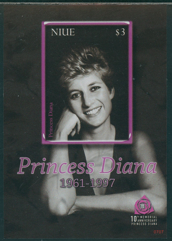 Niue Scott #823 IMPERF MNH S/S 2007 Princess Diana 10th Memorial ANN $$