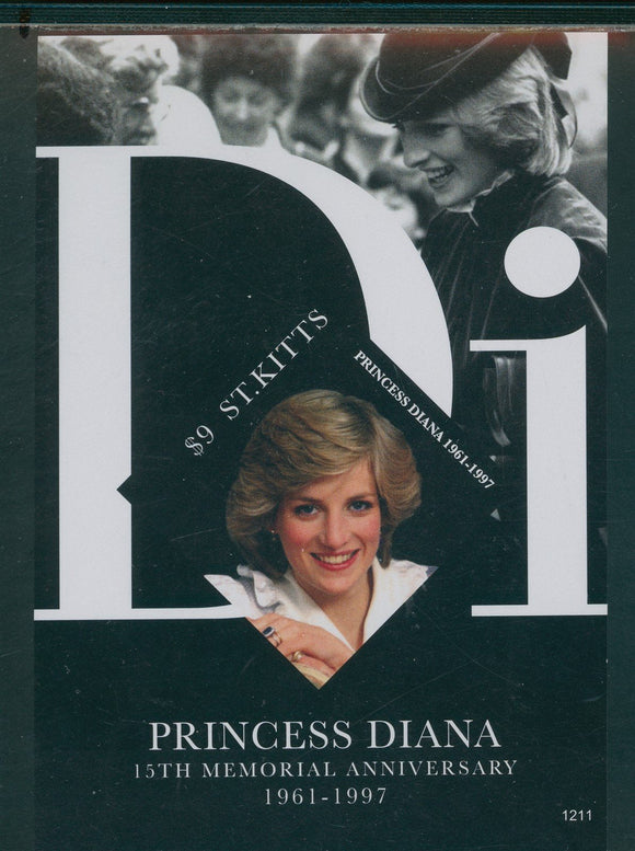 St. Kitts Scott #825 IMPERF MNH S/S 2012 Princess Diana 15th Memorial ANN $$