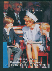 St. Thomas & Prince Scott #1309 MNH S/S In Memory Princess Diana 1961-1997 CV$12