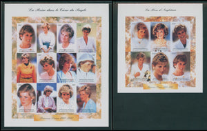 Comoro Islands Scott #813-814 IMPERF MNH SHEETS Princess Diana (1961-1997) $$