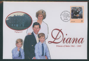 Belize Scott #1091 MNH FIRST DAY COVER 1998 Princess Diana 1961-1997 $1 $$