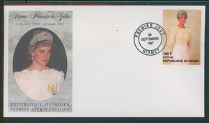 NIger OS #38 FIRST DAY COVER In Memoriam Princess Diana (1961-1997) $$