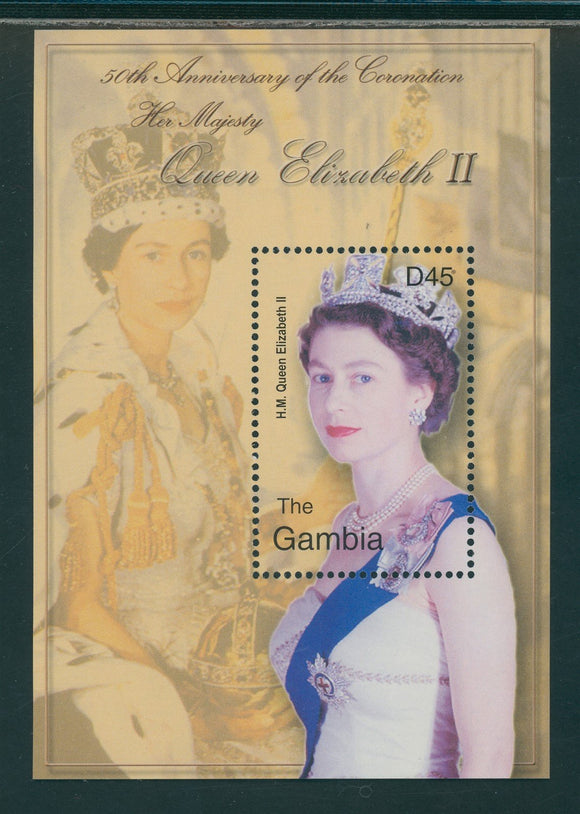 Gambia Scott #2703 MNH S/S Queen Elizabeth II Coronation 50th ANN CV$7+