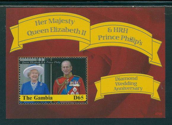 Gambia Scott #3064 MNH S/S Queen Elizabeth II Prince Philip 60th ANN CV$7+
