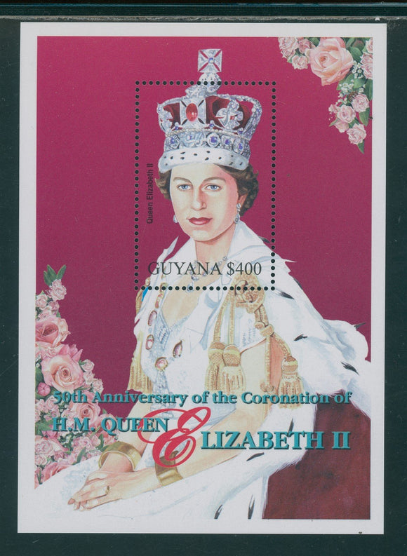 Guyana Scott #3769 MNH S/S Queen Elizabeth II Coronation 50th ANN CV$4+