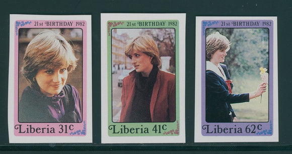 Liberia Scott #958-960 IMPERF MNH Princess Diana's 21st Birthday $$