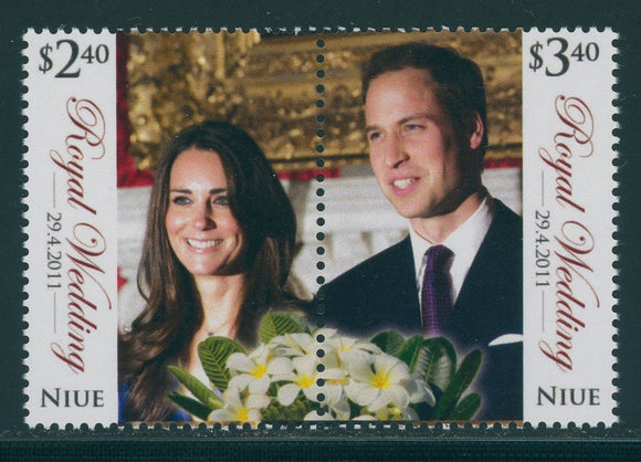 Niue Scott #864 MNH PAIR Prince William/Ms Middleton Wedding CV$9+
