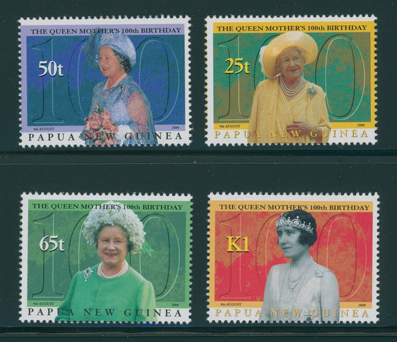 Papua New Guinea Scott #980-983 MNH Queen Mother Elizabeth Centenary CV$3+