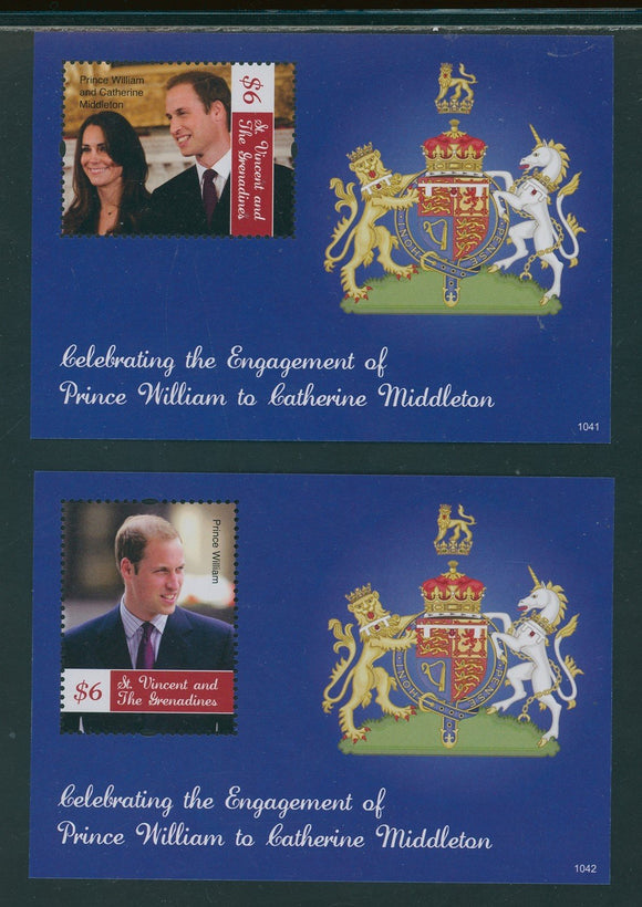 St. Vincent Scott #3758-3759 MNH S/S Prince William/Ms Middleton Engaged CV$9+