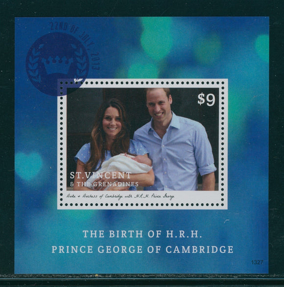 St. Vincent Scott #3884 MNH S/S 2013 Birth of H. R. H. Prince George CV$6+