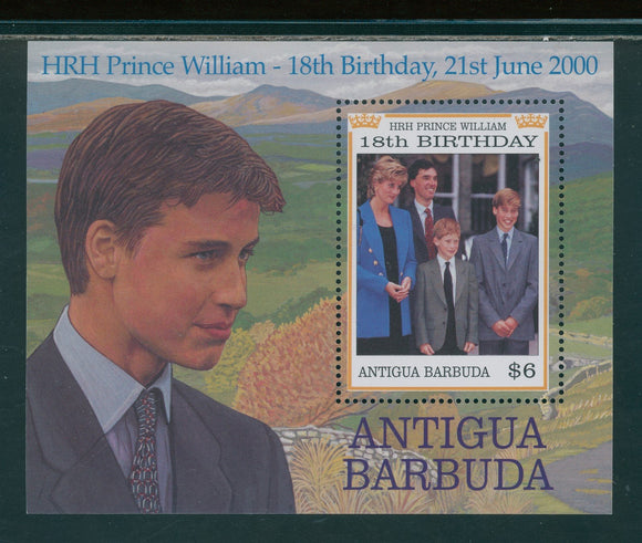 Antigua Scott #2329 MNH S/S Prince William 18th Birthday CV$4+