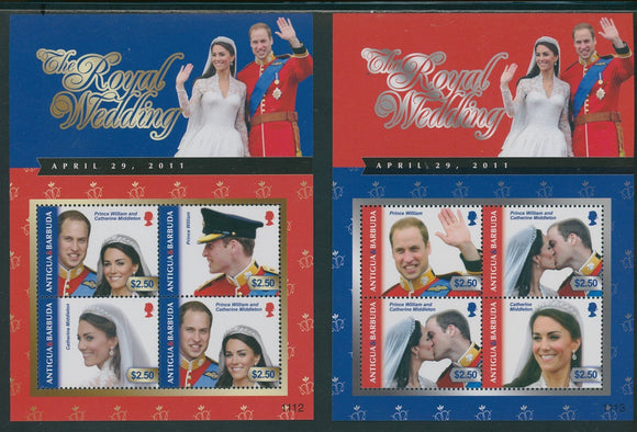 Antigua Scott #3144-3145 MNH SHEETS Prince William and Ms Middleton Wed CV$15+