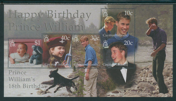 Cayman Islands Scott #801 MNH SHEET of 5 Prince William 18th Birthday CV$7+