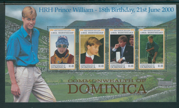 Dominica Scott #2229 MNH SHEET Prince William's 18th Birthday CV$6+