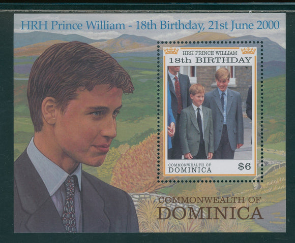Dominica Scott #2230 MNH S/S Prince William 18th Birthday CV$5+