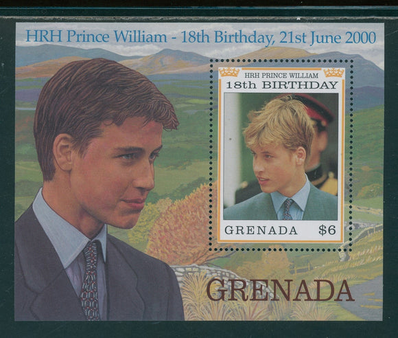 Grenada Scott #2945 MNH S/S Prince William 18th Birthday CV$4+