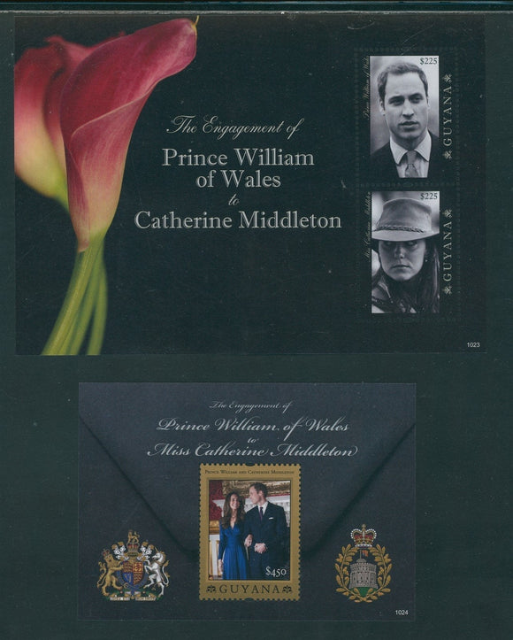 Guyana Scott #4064-4065 MNH S/S Prince William/Ms Middleton Engagement CV$9+
