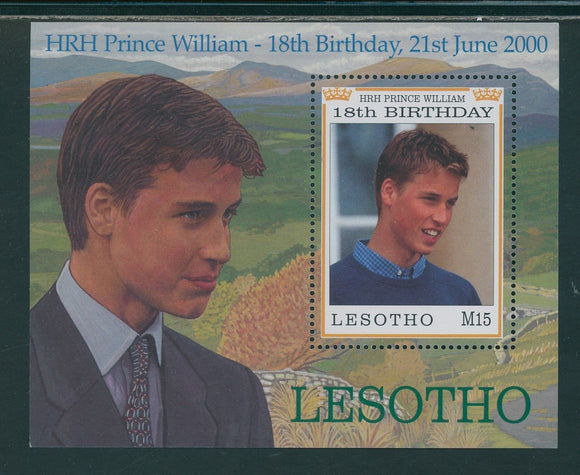 Lesotho Scott #1224 MNH S/S Prince William 18th Birthday CV$6+