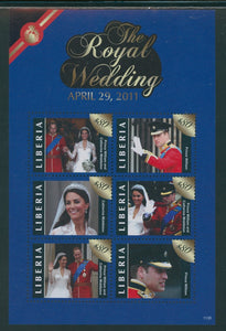Liberia Scott #2773 MNH SHEET Prince William/Ms Middleton Wedding CV$13+