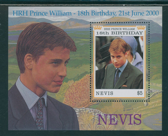 Nevis Scott #1221 MNH S/S Prince William 18th Birthday CV$4+