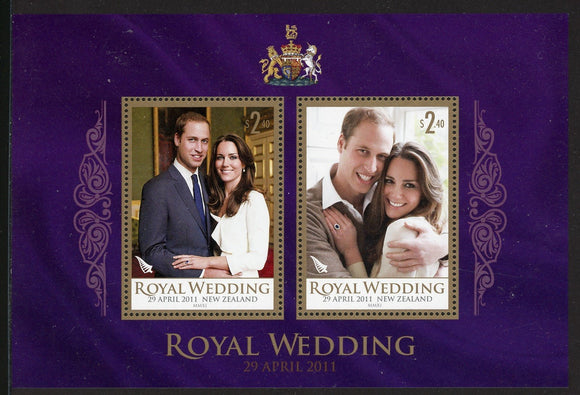 New Zealand Scott #2363b MNH S/S Prince William/Ms Middleton Wedding CV$7+