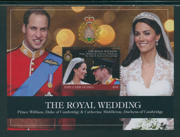Papua New Guinea Scott #1591 MNH S/S Prince William/Ms Middleton Wedding CV$9+