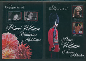 Sierra Leone Scott #3072-3073 MNH S/S Prince William/Ms Middleton Engaged CV$9+