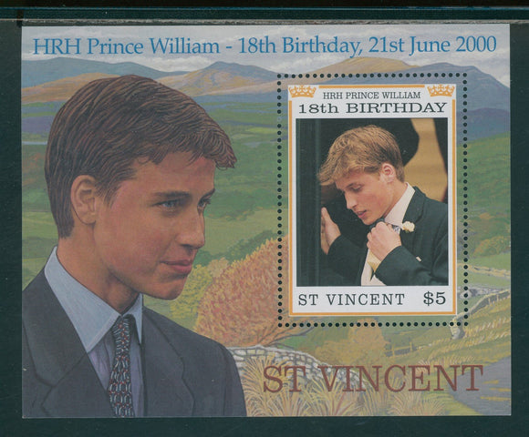 St. Vincent Scott #2781 MNH S/S Prince William 18th Birthday CV$3+
