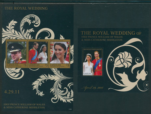 SVG Canouan OS #9 MNH SHEETS Prince William/Ms Middleton Wedding $$